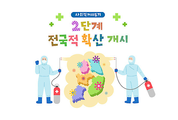 전신 여자 남자 일러스트 캘리그라피 들기 성인 타이포그라피 두명 컬러풀 파이팅 방역 소독 전국지도 성인만 코로나바이러스 방역복 방역사 사회적거리두기 방역기 델타변이바이러스 국내일러스트 AI파일 직업 문자 옷 캠페인 컬러 지도 모션 사람 바이러스 파일형식 벡터