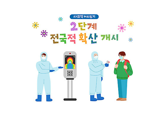 전신 여자 남자 일러스트 캘리그라피 마스크 사람 성인 타이포그라피 세명 컬러풀 체온계 방역 체온측정 성인만 코로나바이러스 방역복 비접촉체온계 사회적거리두기 델타변이바이러스 국내일러스트 AI파일 문자 옷 캠페인 컬러 바이러스 온도계 측정 파일형식 벡터