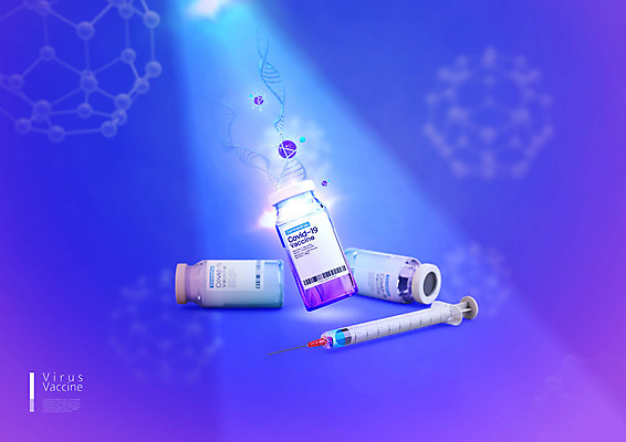 PSD 편집이미지 의학 주사기 사람없음 약 보라색 약병 DNA 주사약 스포트라이트 바이오 백신 전염병 코로나바이러스 백신개발 델타변이바이러스 이미지편집 컬러 의료기기 바이러스 질병 생명공학 개발 병_담는 파일형식