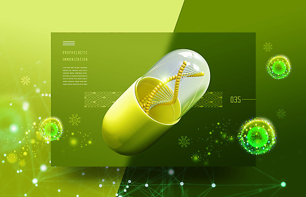 PSD 편집이미지 의학 사람없음 연두색 알약 약 바이러스 질병 DNA 바이오 백신 전염병 코로나바이러스 백신개발 델타변이바이러스 이미지편집 초록색 생명공학 개발 파일형식