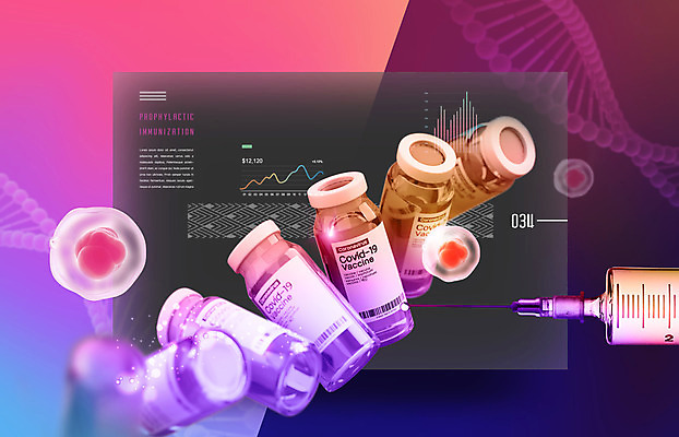 PSD 편집이미지 분홍색 의학 세포 주사기 사람없음 약 약병 질병 주사약 바이오 백신 전염병 코로나바이러스 백신개발 델타변이바이러스 이미지편집 컬러 의료기기 바이러스 개발 병_담는 파일형식