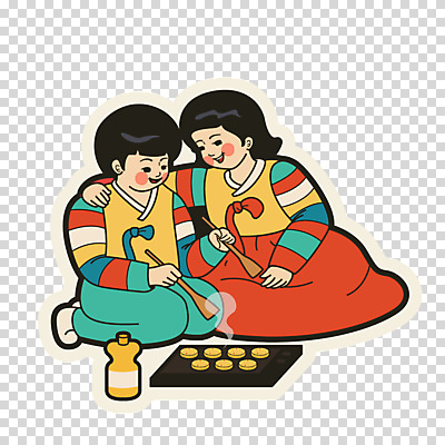 전신 편집이미지 부부 커플 여자 명절 남자 어깨동무 미소 들기 누끼 사람 성인 두명 설날 추석 기름 한복 전 카툰스타일 PNG 성인만 편집소스 한국전통 전통 기념일 음식 포즈 관계 모션 표정 전통의상 파일형식