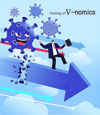 전신 구름 남자 화살표 하늘색 일러스트 비즈니스 마스크 한명 성인 손상 직장인 바이러스 공격 탈출 사회이슈 경제불황 성인남자한명만 브이노믹스 국내일러스트 AI파일 자연요소 직업 1 컨셉 모션 사람 경제 파란색 불황 남자한명만 성인남자만 파일형식 벡터