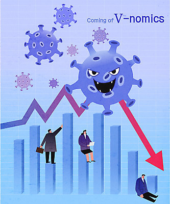 전신 여자 남자 화살표 하늘색 일러스트 비즈니스 성인 세명 슬픔 직장인 바이러스 좌절 사회이슈 막대그래프 경제불황 주가하락 성인만 브이노믹스 국내일러스트 AI파일 직업 감정 컨셉 그래프 사람 경제 파란색 주식 하락 불황 파일형식 벡터