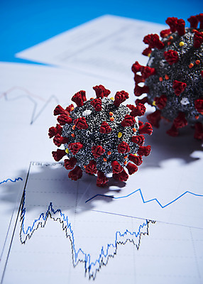 포토 JPG 스튜디오촬영 근접촬영 사람없음 모형 파란배경 증시 경제불황 위기 주가하락 주식표 코로나바이러스 포스트코로나 델타변이바이러스 위드코로나 국내포토 뷰포인트 백그라운드 실내 경제 파란색 바이러스 주식 하락 사회이슈 불황 파일형식