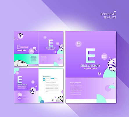 PSD 템플릿 표지디자인 북디자인 알파벳 영어 출판디자인 표지 ZIP 내지 리플렛 북커버 팜플렛 사람없음 보라색 원형 일기 이미지템플릿 도형 문자 컬러 파일형식