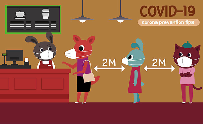 동물캐릭터 일러스트 사슴 마스크 사람없음 고양이 카페 토끼 예방 주문 줄서기 코로나바이러스 사회적거리두기 생활방역 델타변이바이러스 국내일러스트 일러캐릭터 AI파일 동물 캐릭터 캠페인 포유류 모션 반려동물 상점 바이러스 방역 파일형식 벡터