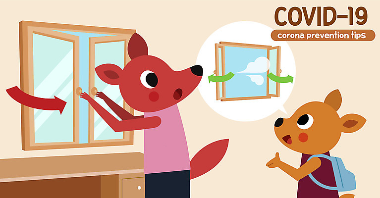 동물캐릭터 일러스트 창문 바람 사슴 상반신 사람없음 예방 환기 코로나바이러스 생활방역 델타변이바이러스 국내일러스트 일러캐릭터 AI파일 자연요소 동물 캐릭터 포유류 날씨 바이러스 방역 파일형식 벡터