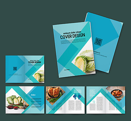 템플릿 ZIP 리플렛 김치 사람모양 팜플렛 사람없음 파란색 배추 QR코드 김장재료 인디자인 INDD 이미지템플릿 모양 한식 컬러 채소 식재료 김장 파일형식