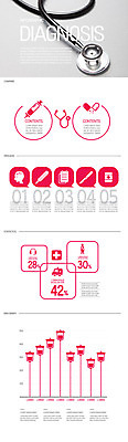 일러스트 청진기 그래프 병원 주사기 사람없음 빨간색 알약 진료 인포그래픽 구급차 링거 메스 통계자료 국내일러스트 AI파일 컬러 의학 의료기기 자동차 통계 약 자료 수술도구 파일형식 벡터