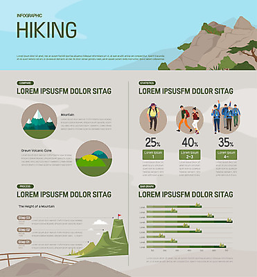 여자 남자 일러스트 그래프 산 여러명 성인 등산 하이킹 인포그래픽 등산로 단체관광 성인만 국내일러스트 AI파일 여행 다수 레저 사람 트래킹 파일형식 벡터