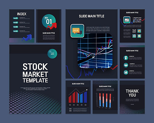 템플릿 화살표 비즈니스 그래프 사람없음 세트 펜 검은색 PPT 프레젠테이션 문서템플릿 주식시장 9P 이미지템플릿 컬러 필기구 주식 파일형식