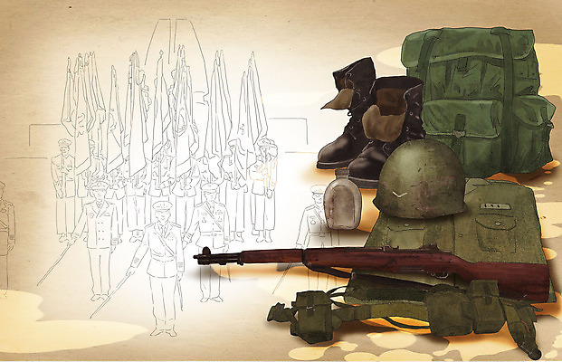 전신 PSD 기념일 남자 백그라운드 일러스트 군대 여러명 성인 총 헬멧 군복 군용 6.25전쟁 국군의날 군장비 군화 베이지색 수통 탄띠 성인남자만 국내일러스트 무기 컬러 다수 신발 유니폼 사람 이벤트 장비 보호장비 전쟁 남자만 성인만 파일형식 법정기념일