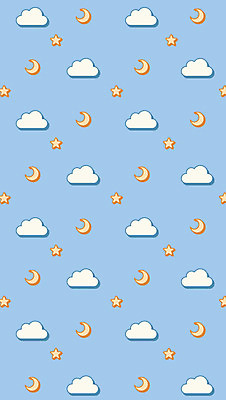 구름 별 하늘색 백그라운드 패턴 일러스트 밤하늘 사람없음 달 국내일러스트 AI파일 자연요소 무늬 하늘 파란색 야간 파일형식 벡터