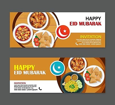 EPS 해외이미지 배너 음식 일러스트 사람없음 세트 갈색 파티 라마단 터키음식 해외일러스트 컬러 이벤트 동양음식 파일형식 벡터 튀르키예