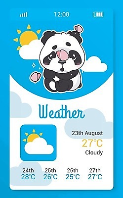 EPS 해외이미지 구름 배너템플릿 동물캐릭터 웹템플릿 디자인시안 모바일 날씨 사람없음 파란색 스마트폰 세트 태양 어플리케이션 판다 일기예보 모바일템플릿 모바일웹 흐림 UI 소셜네트워크 소셜미디어 인터페이스 웹배너 모바일앱 SNS배너 모바일페이지 이미지템플릿 자연요소 동물 템플릿 캐릭터 배너 컬러 곰 핸드폰 스마트기기 페이지 파일형식 벡터