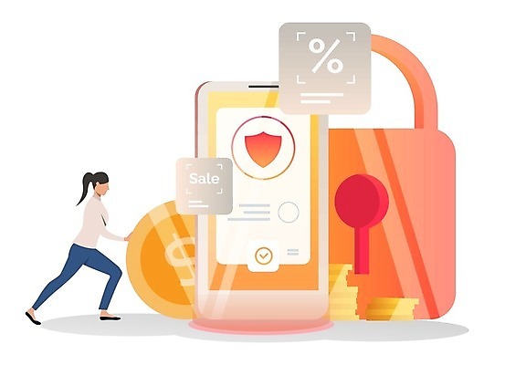 EPS 해외이미지 여자 돈 일러스트 모바일 자물쇠 한명 안전 사람 성인 스마트폰 보호 보안 성인여자한명만 해외일러스트 1 컨셉 핸드폰 스마트기기 재산 여자한명만 성인여자만 파일형식 벡터