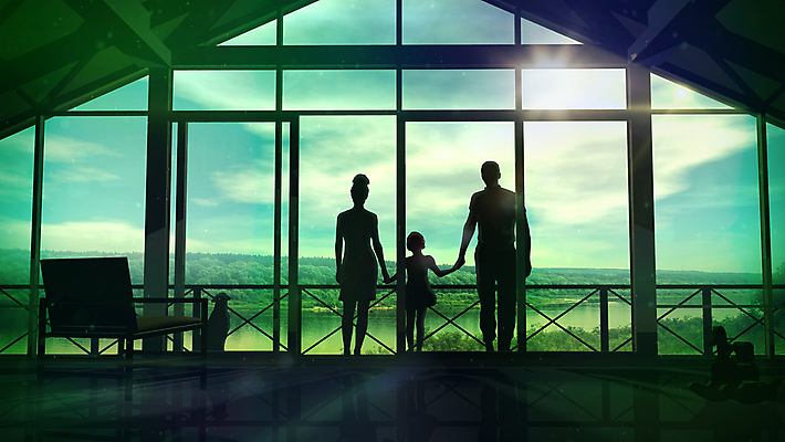 포토 JPG 해외이미지 한마리 여자 남자 실루엣 어린이 창문 가족 하늘 실내 서기 풍경 소녀 성인 세명 초록색 햇빛 손잡기 발코니 개 해외202004 해외포토 1 컬러 포유류 관계 모션 촬영기법 사람 내부 태양 파일형식