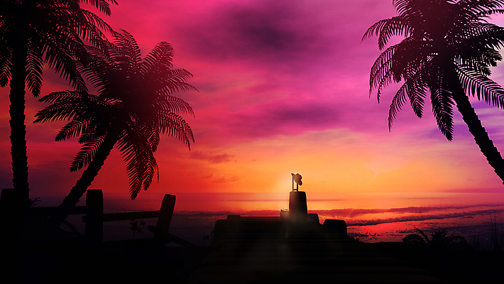 포토 JPG 해외이미지 실루엣 바다 여행 하늘 휴가 휴식 풍경 사람없음 여름 야자수 일몰 저녁 휴양지 해외포토 나무 계절 컨셉 촬영기법 노을 장소 야간 파일형식