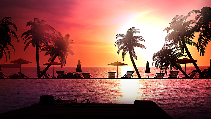 포토 JPG 해외이미지 실루엣 바다 여행 하늘 휴가 휴식 풍경 사람없음 빨간색 여름 야자수 일몰 저녁 휴양지 해외포토 나무 계절 컬러 컨셉 촬영기법 노을 장소 야간 파일형식