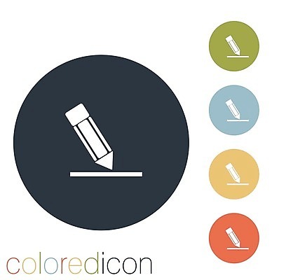 EPS 해외이미지 일러스트 비즈니스 사람없음 세트 픽토그램 연필 펜 기록 원형 심볼 해외202004 해외일러스트 도형 학용품 필기구 파일형식 벡터