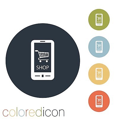 EPS 해외이미지 일러스트 모바일 사람없음 스마트폰 픽토그램 쇼핑카 원형 심볼 온라인쇼핑 모바일쇼핑 해외202004 해외일러스트 도형 핸드폰 스마트기기 쇼핑 카트 온라인 파일형식 벡터