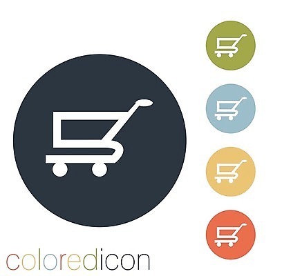 EPS 해외이미지 일러스트 비즈니스 모바일 사람없음 세트 픽토그램 쇼핑카 원형 심볼 온라인쇼핑 모바일쇼핑 해외202004 해외일러스트 도형 쇼핑 카트 온라인 파일형식 벡터