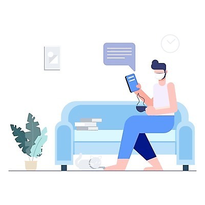 EPS 해외이미지 남자 일러스트 비즈니스 마스크 한명 들기 사람 앉기 성인 스마트폰 업무 바이러스 재택근무 성인남자한명만 코로나바이러스 포스트코로나 델타변이바이러스 위드코로나 해외일러스트 1 모션 핸드폰 스마트기기 작업 사회이슈 남자한명만 성인남자만 파일형식 벡터