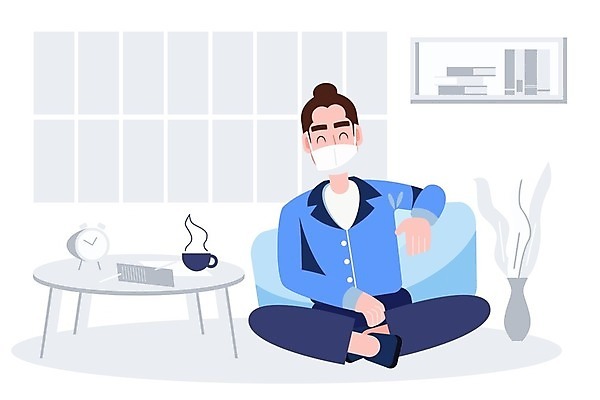 EPS 해외이미지 전신 캐릭터 남자 화분 일러스트 창문 탁자 휴식 마스크 한명 앉기 성인 커피잔 성인남자한명만 코로나바이러스 포스트코로나 델타변이바이러스 위드코로나 해외일러스트 일러캐릭터 1 커피 가구 컨셉 모션 잔 사람 바이러스 사회이슈 남자한명만 성인남자만 파일형식 벡터