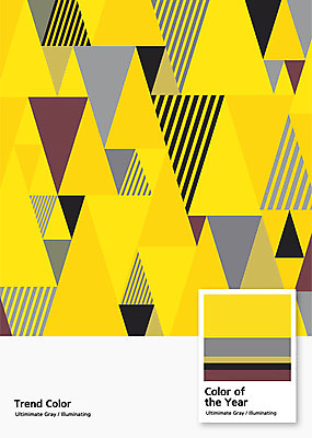 백그라운드 일러스트 사람없음 노란색 회색 패턴백그라운드 삼각형 지오메트릭 2021년 트렌드컬러 얼티메이트그레이 일루미네이팅 국내일러스트 AI파일 도형 컬러 패턴 연도 파일형식 벡터 트랜드컬러