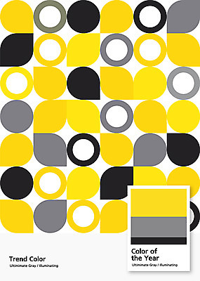 백그라운드 일러스트 사람없음 노란색 회색 패턴백그라운드 원형 지오메트릭 2021년 트렌드컬러 얼티메이트그레이 일루미네이팅 국내일러스트 AI파일 도형 컬러 패턴 연도 파일형식 벡터 트랜드컬러