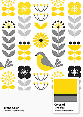 한마리 꽃 백그라운드 잎 일러스트 조류 사람없음 노란색 회색 패턴백그라운드 지오메트릭 2021년 트렌드컬러 얼티메이트그레이 일루미네이팅 국내일러스트 AI파일 식물 동물 1 컬러 패턴 연도 파일형식 벡터 트랜드컬러