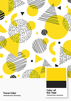 백그라운드 일러스트 사람없음 노란색 회색 패턴백그라운드 원형 삼각형 지오메트릭 2021년 트렌드컬러 얼티메이트그레이 일루미네이팅 국내일러스트 AI파일 도형 컬러 패턴 연도 파일형식 벡터 트랜드컬러
