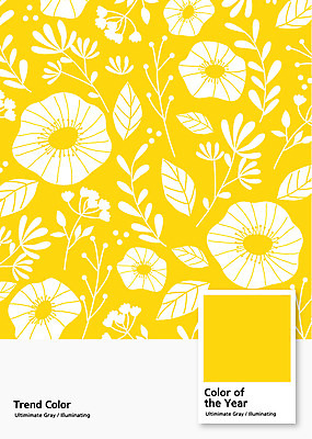 꽃 백그라운드 일러스트 사람없음 노란색 패턴백그라운드 지오메트릭 2021년 트렌드컬러 얼티메이트그레이 일루미네이팅 국내일러스트 AI파일 식물 컬러 패턴 회색 연도 파일형식 벡터 트랜드컬러