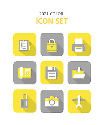 아이콘 비즈니스 비행기 자물쇠 사람없음 노란색 카메라 캐리어 사무용품 회색 플로피디스크 전화기 문서 잠금 폴더 팩스 서류판 2021년 트렌드컬러 얼티메이트그레이 일루미네이팅 2D아이콘 AI파일 컬러 항공교통 문구용품 대중교통 전자제품 여행가방 연도 파일 보안 파일형식 벡터 트랜드컬러