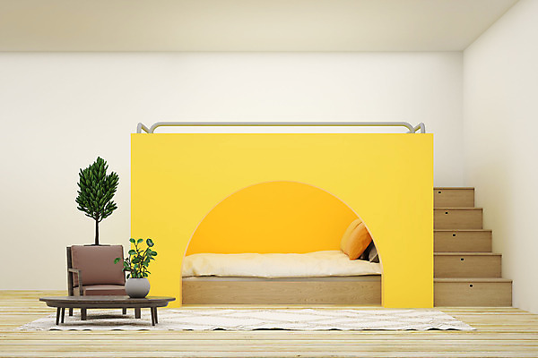 PSD 편집 편집이미지 화분 의자 탁자 사람없음 인테리어 노란색 3D 회색 침대 디지털합성 편집소스 2021년 트렌드컬러 얼티메이트그레이 일루미네이팅 편집3D 디자인 컬러 가구 연도 파일형식 트랜드컬러