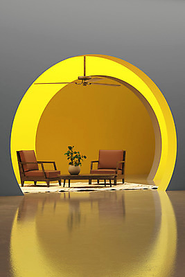 PSD 편집 편집이미지 의자 탁자 사람없음 인테리어 노란색 3D 회색 디지털합성 편집소스 2021년 트렌드컬러 얼티메이트그레이 일루미네이팅 편집3D 디자인 컬러 가구 연도 파일형식 트랜드컬러