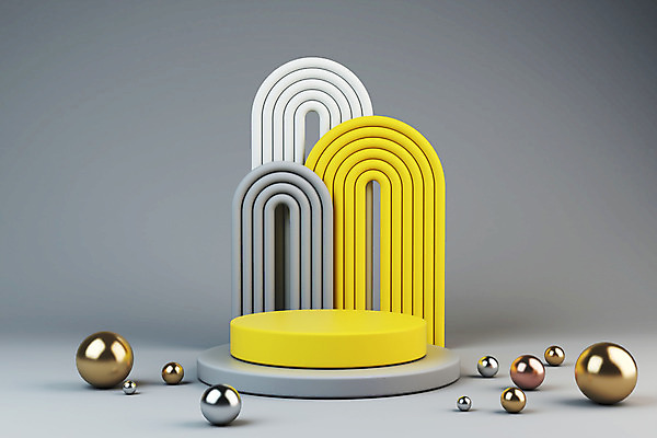 PSD 편집 편집이미지 사람없음 인테리어 노란색 3D 회색 디지털합성 포디움 편집소스 2021년 트렌드컬러 얼티메이트그레이 일루미네이팅 편집3D 디자인 컬러 무대 연도 파일형식 트랜드컬러