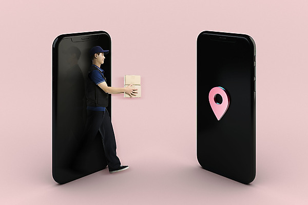 PSD 편집 편집이미지 남자 분홍색 한명 들기 20대 성인 스마트폰 3D 행선지 한국인 택배기사 배송 디지털합성 택배 택배상자 성인남자한명만 편집소스 비대면서비스 편집3D 1 컬러 모션 사람 동양인 청년 핸드폰 스마트기기 상자 운송업 배달원 서비스 남자한명만 성인남자만 파일형식 언택트