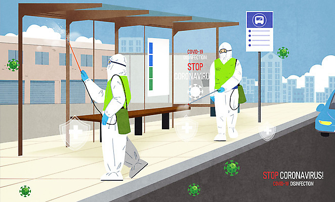 전신 PSD 남자 일러스트 자동차 서기 성인 두명 건물 보행로 바이러스 버스정류장 뿌리기 사회이슈 방역 버스표지판 소독 성인남자만 코로나바이러스 방역복 방역사 방역기 델타변이바이러스 국내일러스트 직업 건축물 옷 길 육상교통 컨셉 모션 사람 표지판 역 남자만 성인만 파일형식