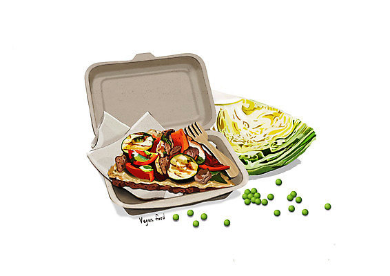 PSD 포크 일러스트 피망 콩 피자 사람없음 종이상자 완두콩 양배추 채식 나무포크 콩고기 비건음식 국내일러스트 식기 음식 채소 곡류 패스트푸드 서양음식 상자 파일형식 베지푸드 비건