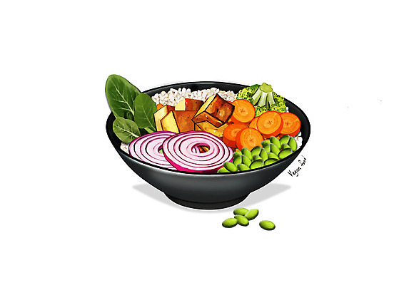 PSD 그릇 채소 일러스트 밥 콩 사람없음 당근 브로콜리 완두콩 채식 두부 시금치 적양파 콩고기 비건음식 국내일러스트 식기 음식 양파 곡류 뿌리채소 파일형식 베지푸드 비건