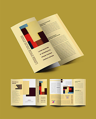 템플릿 표지디자인 표지 ZIP 내지 리플렛 3단접지 팜플렛 사람없음 노란색 직물 인디자인 INDD 이미지템플릿 컬러 파일형식