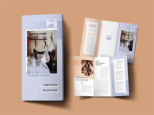 템플릿 표지디자인 표지 ZIP 내지 리플렛 3단접지 가위 팜플렛 사람없음 직물 재봉틀 연보라색 인디자인 INDD 이미지템플릿 문구용품 보라색 파일형식