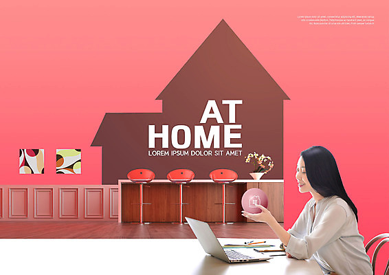 PSD 편집이미지 여자 의자 탁자 한명 들기 상반신 성인 30대 노트북 한국인 성인여자한명만 집모양 코랄 집콕 이미지편집 모양 1 컬러 가구 모션 사람 동양인 장년 전자제품 신조어 여자한명만 성인여자만 파일형식 앳홈라이프