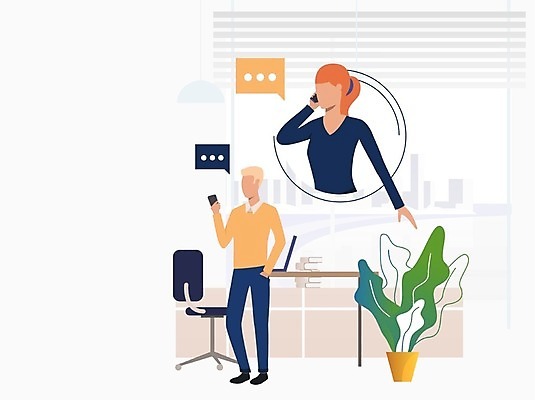 EPS 해외이미지 전신 여자 남자 화분 말풍선 의자 일러스트 상반신 성인 두명 비즈니스라이프 스마트폰 사무실 비즈니스맨 비즈니스우먼 책상 상담 통화 성인만 해외일러스트 라이프스타일 가구 비즈니스 모션 사람 핸드폰 스마트기기 직장인 파일형식 벡터