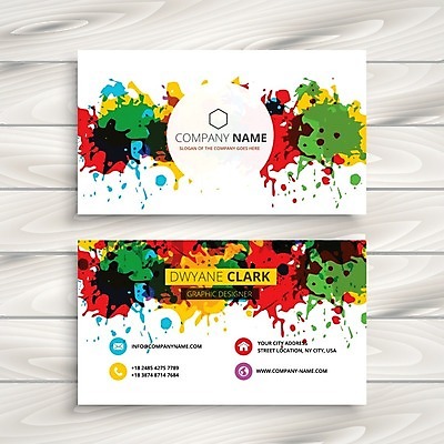 EPS 해외이미지 템플릿 비즈니스 명함 사람없음 컬러풀 페인트 해외일러스트 컬러 파일형식 벡터