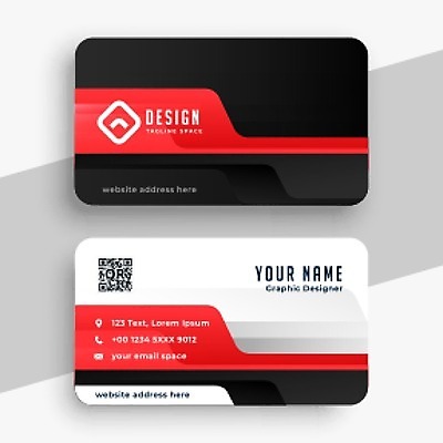 EPS 해외이미지 템플릿 비즈니스 명함 사람없음 빨간색 QR코드 해외일러스트 컬러 파일형식 벡터