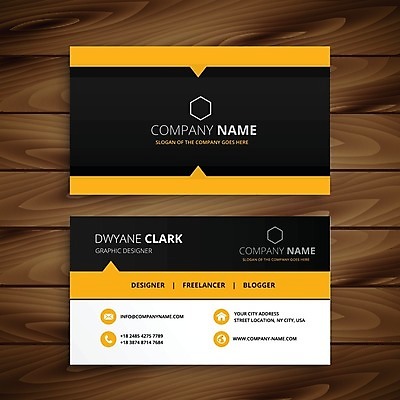 EPS 해외이미지 템플릿 비즈니스 명함 사람없음 노란색 검은색 해외일러스트 컬러 파일형식 벡터