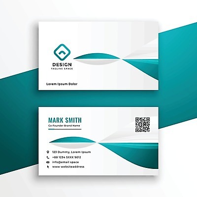 EPS 해외이미지 템플릿 비즈니스 명함 사람없음 QR코드 민트색 해외일러스트 컬러 파일형식 벡터